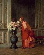 Jehan Georges Vibert An Embarrassment of Choices, or A Difficult Choice oil painting on canvas